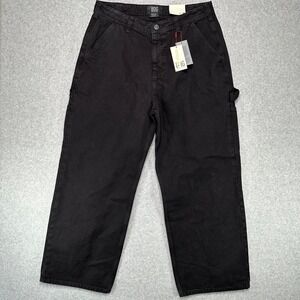 BDG Urban Outfitters Mens Carpenter Pants Black Relaxed Straight Fit 32W 32L NWT